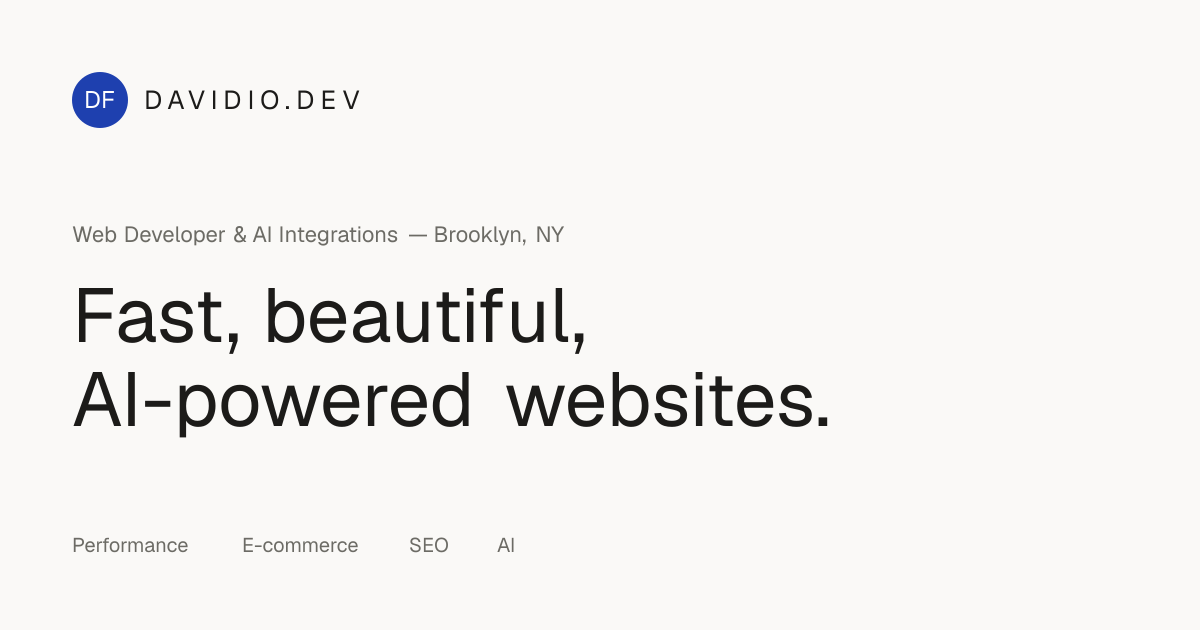 Davidio — Website preview